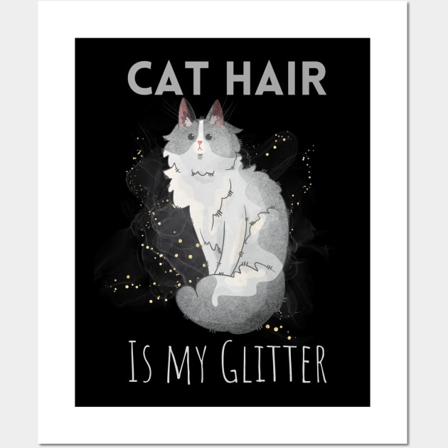 Cat hair is my Glitter - Turkish Angora Wall Art by Feline Emporium